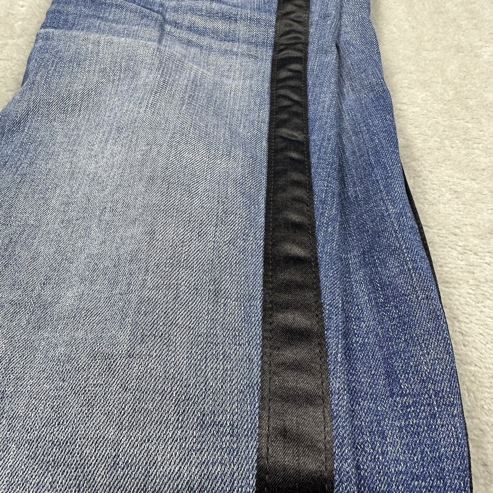 McGuire Denim Satin Tuxedo Stripe Jeans Women's 27 Modern Chic Skinny Black Trim - Picture 8 of 16